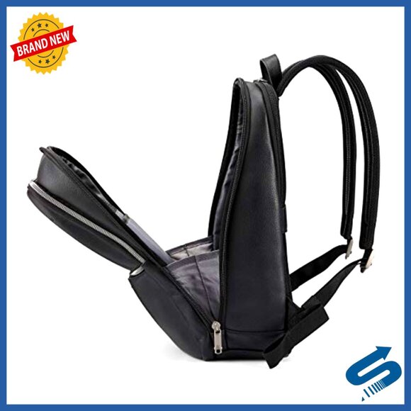 Leather Slim Backpack with Laptop Pocket, Professional Daypack